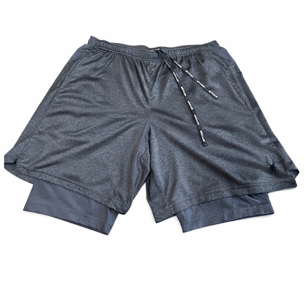 Spyder Active Gray Athletic Shorts Men’s Large Stretch Gym Running